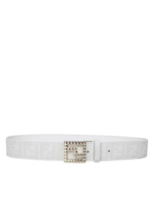 Fendi Monogam Print Logo Buckle Belt