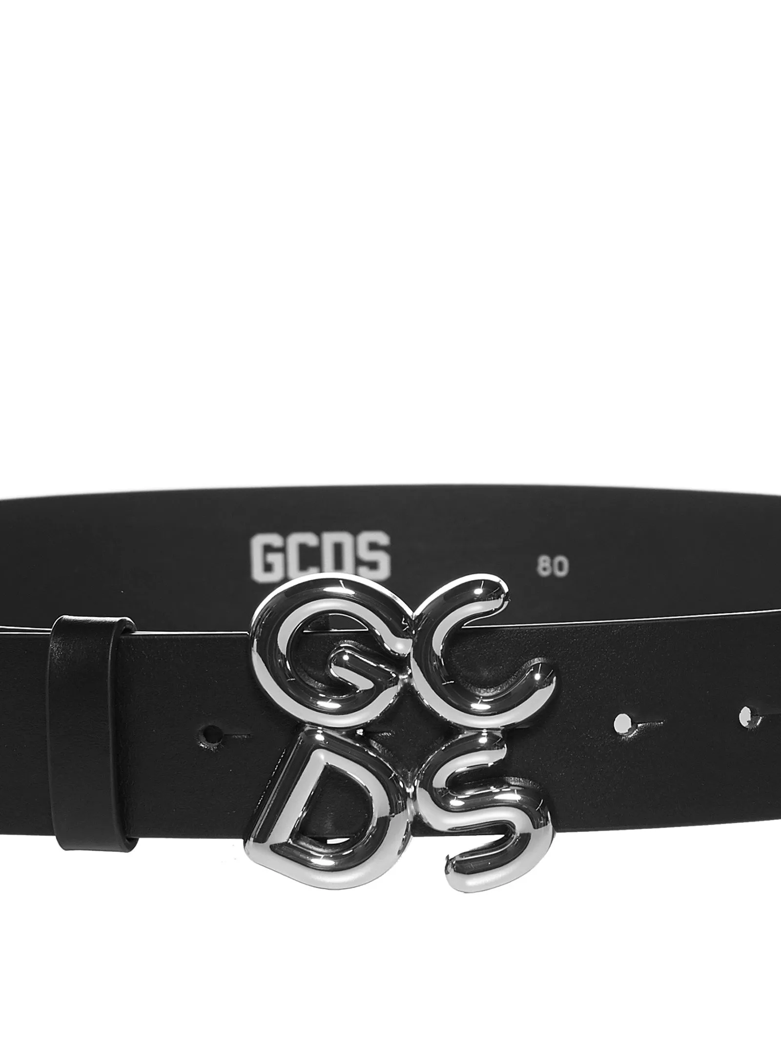 GCDS Andy Logo Plaque Buckle Belt
