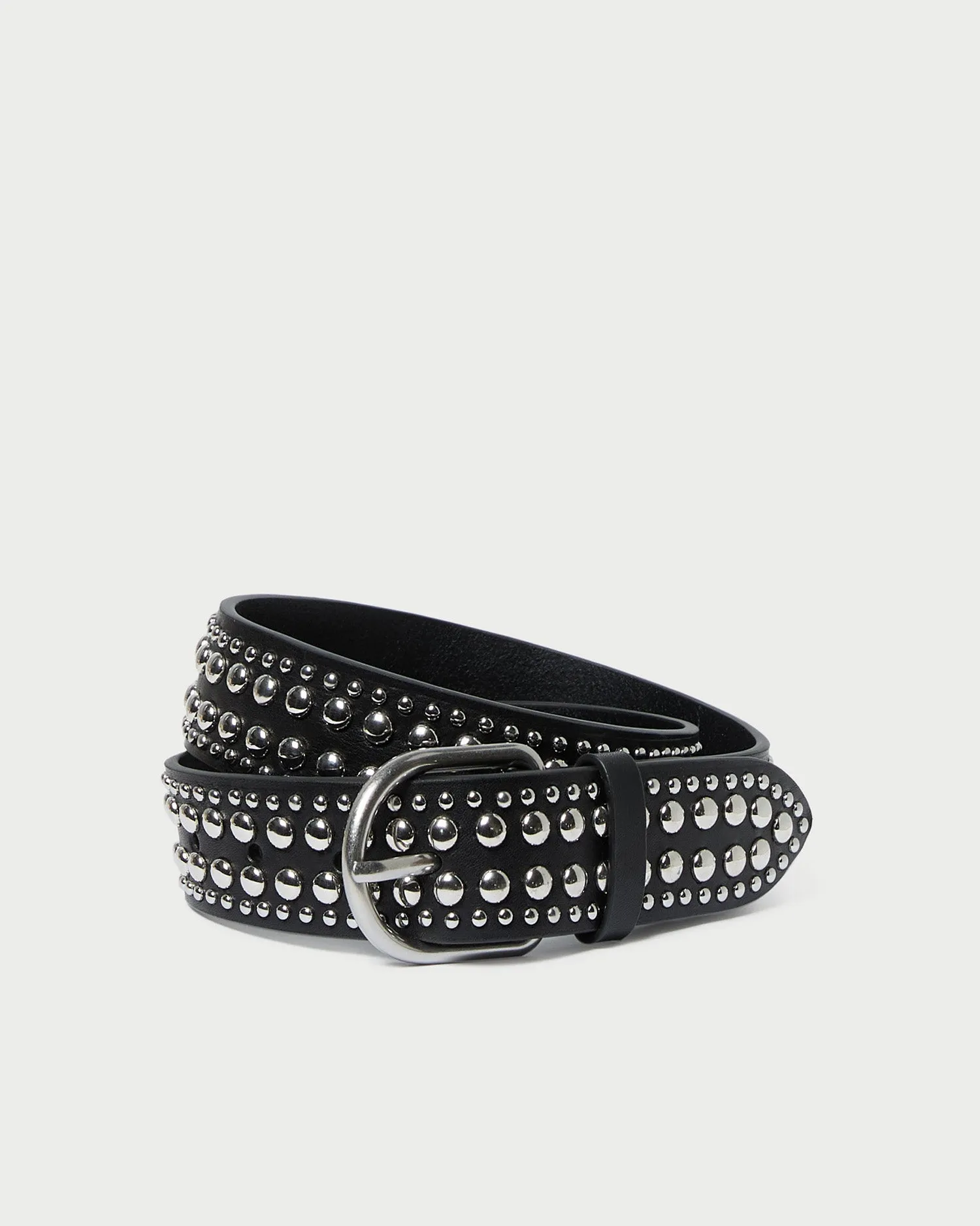 Isaac Black/Silver Studded Belt