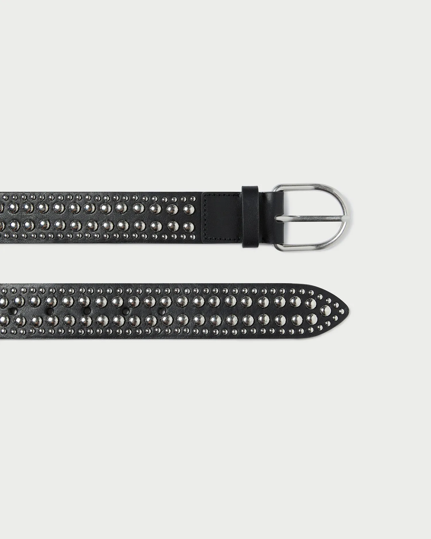 Isaac Black/Silver Studded Belt