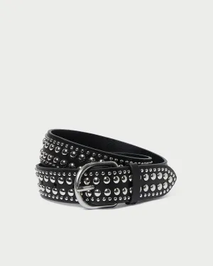 Isaac Black/Silver Studded Belt