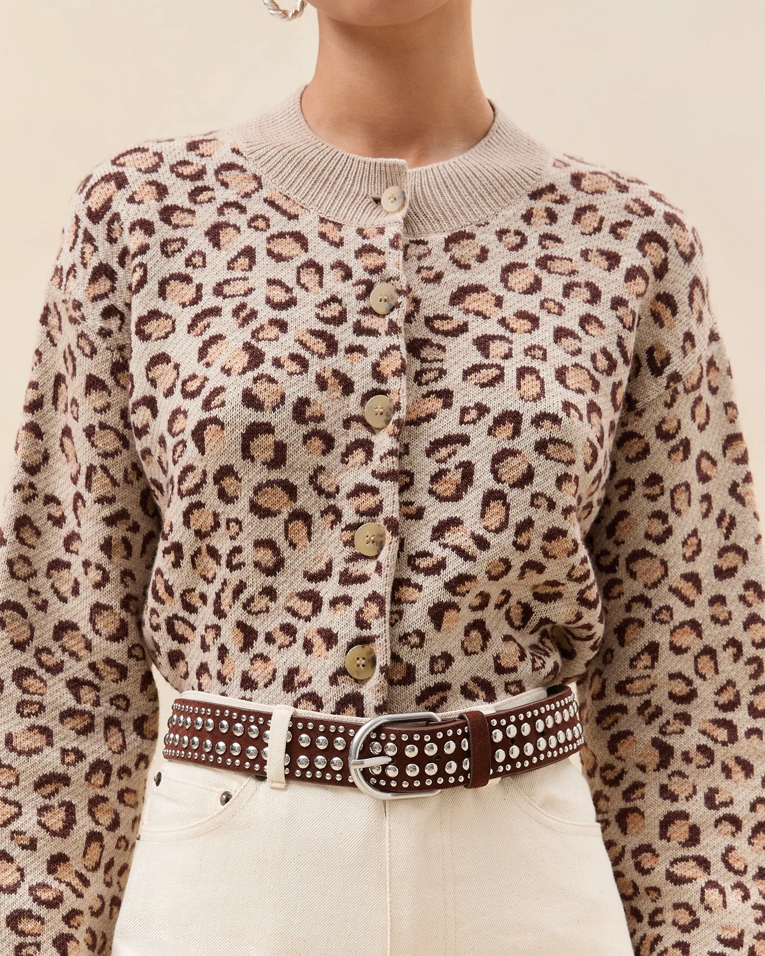 Isaac Espresso/Silver Studded Belt