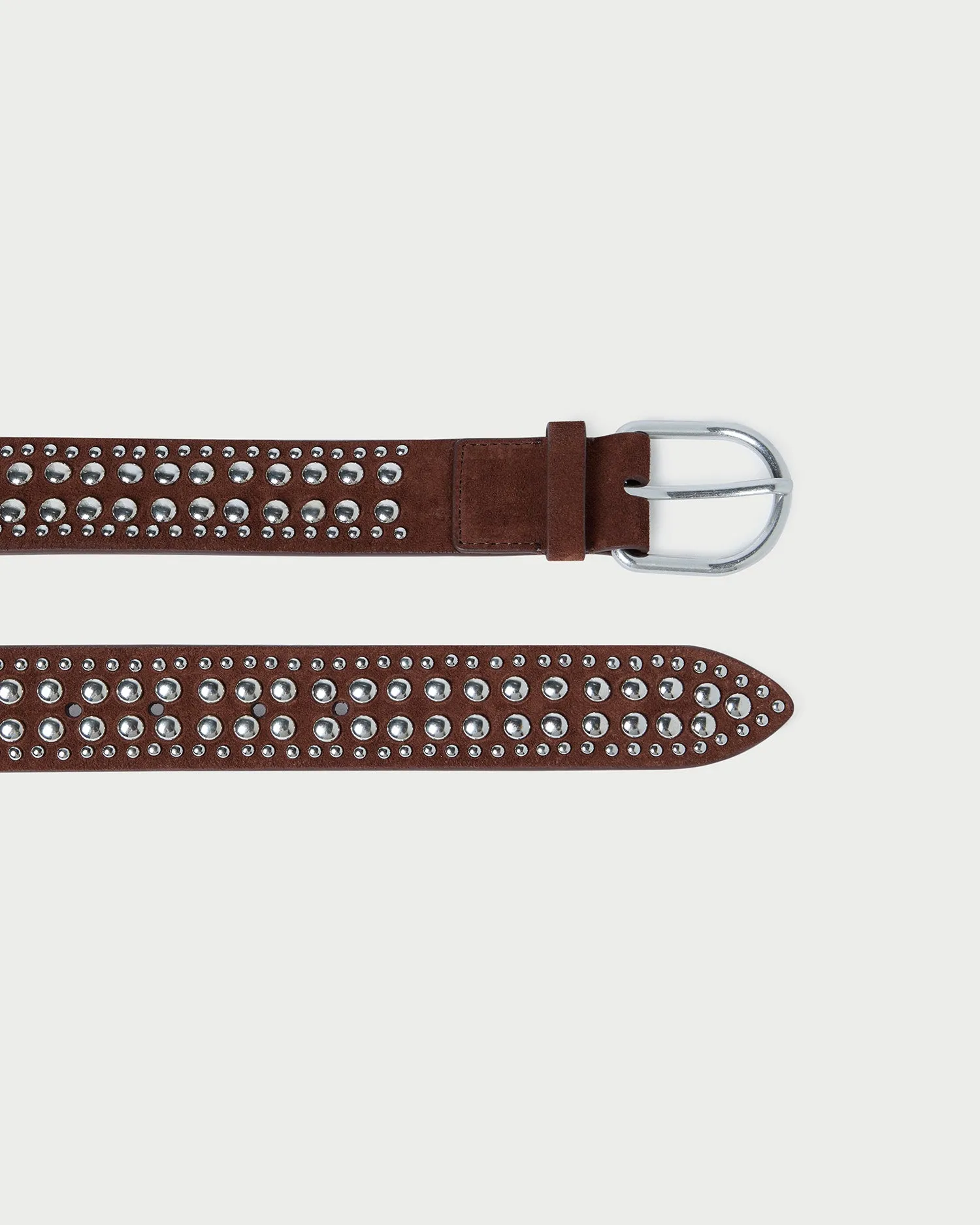Isaac Espresso/Silver Studded Belt
