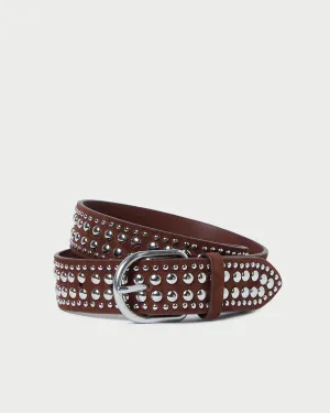 Isaac Espresso/Silver Studded Belt