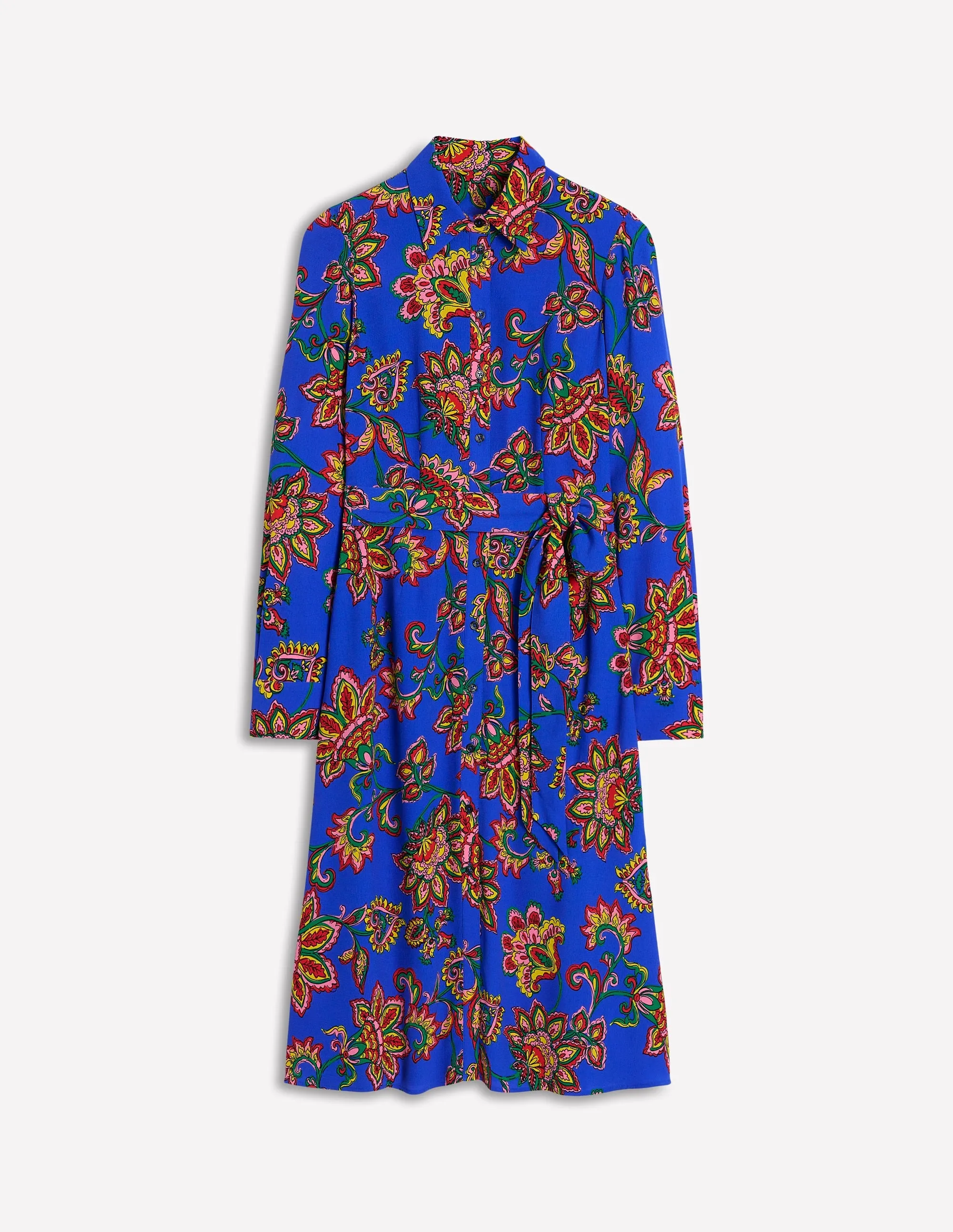 Kate Midi Shirt Dress-Gallery Blue, Whimsical Vine
