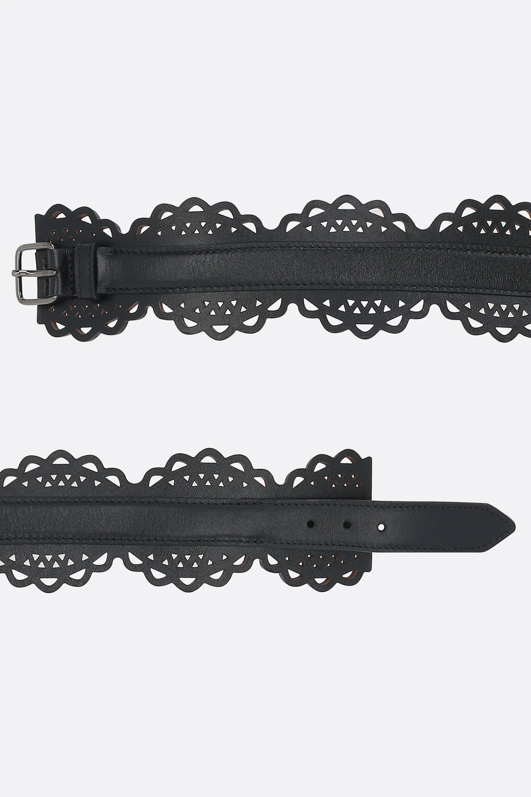 laser-cut leather belt