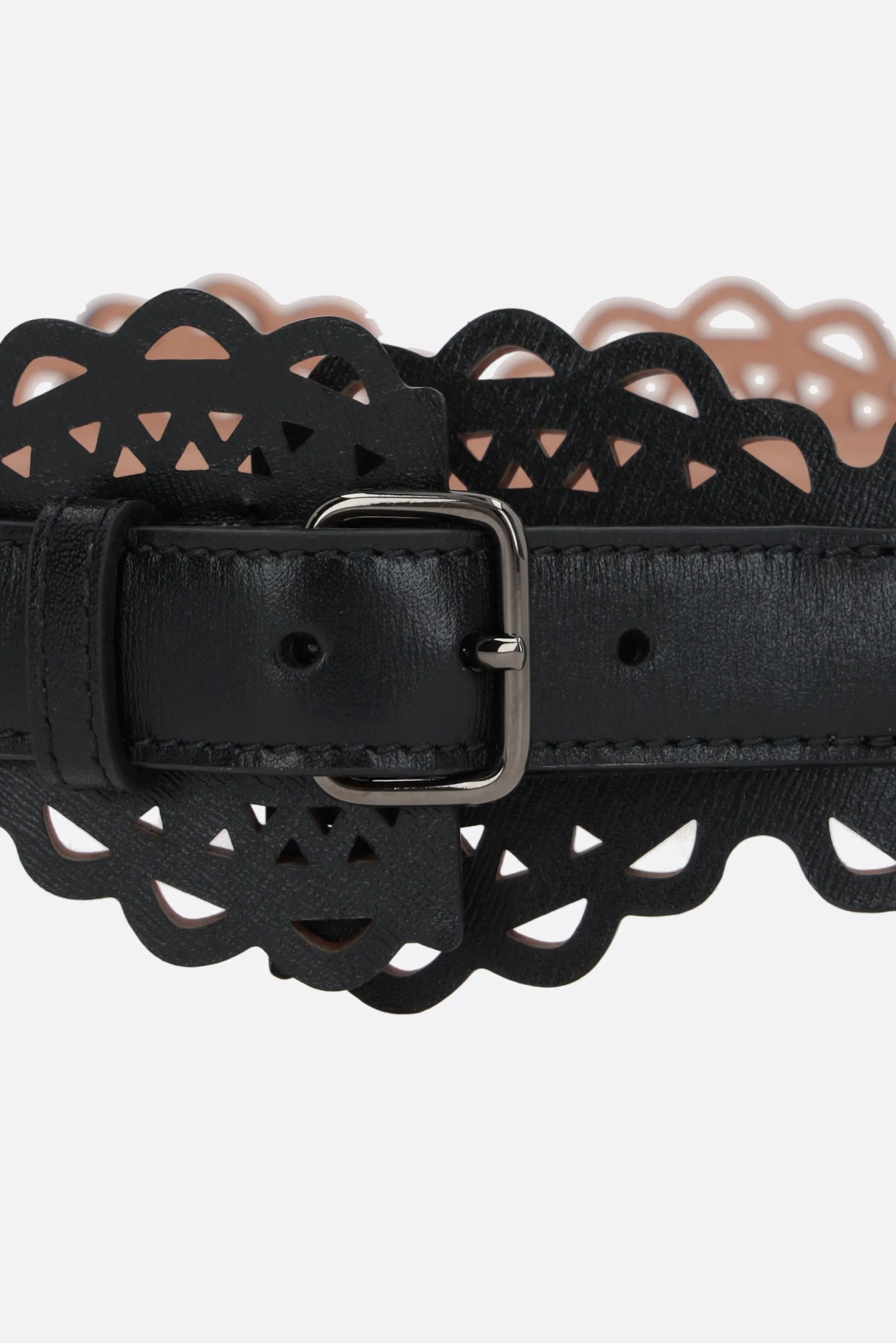 laser-cut leather belt