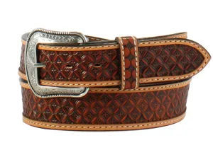 M&F 3D 1 1/2 Tooled Cross Natural Belt D100015748
