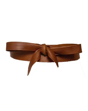 Midi Wrap Leather Belt - Whiskey