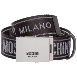 Moschino Logo Engraved Buckle Belt