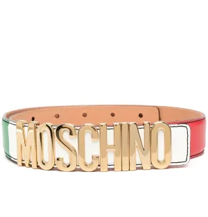 Moschino Logo Lettrting Buckle Belt