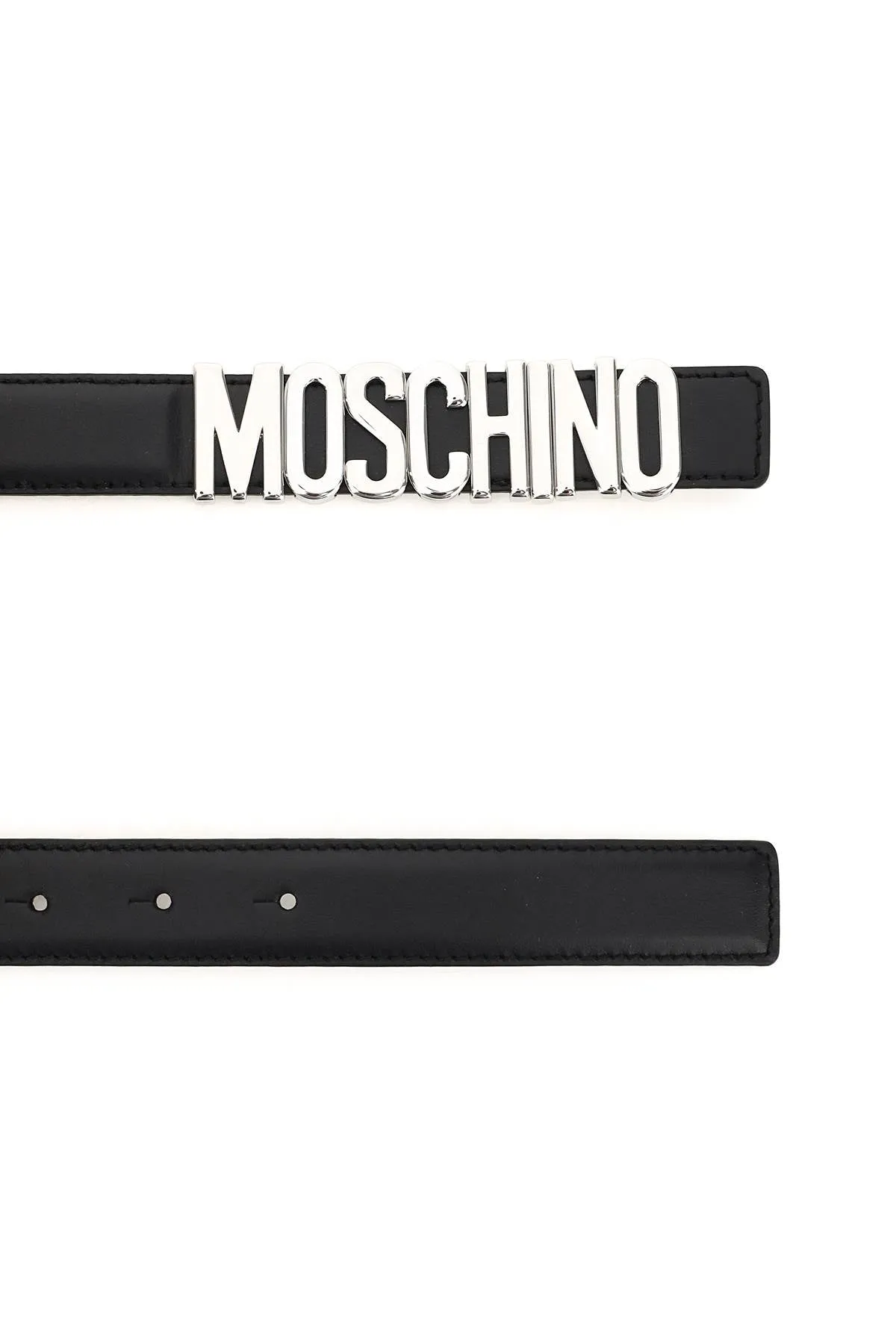 Moschino Logo Plaque Buckle Belt