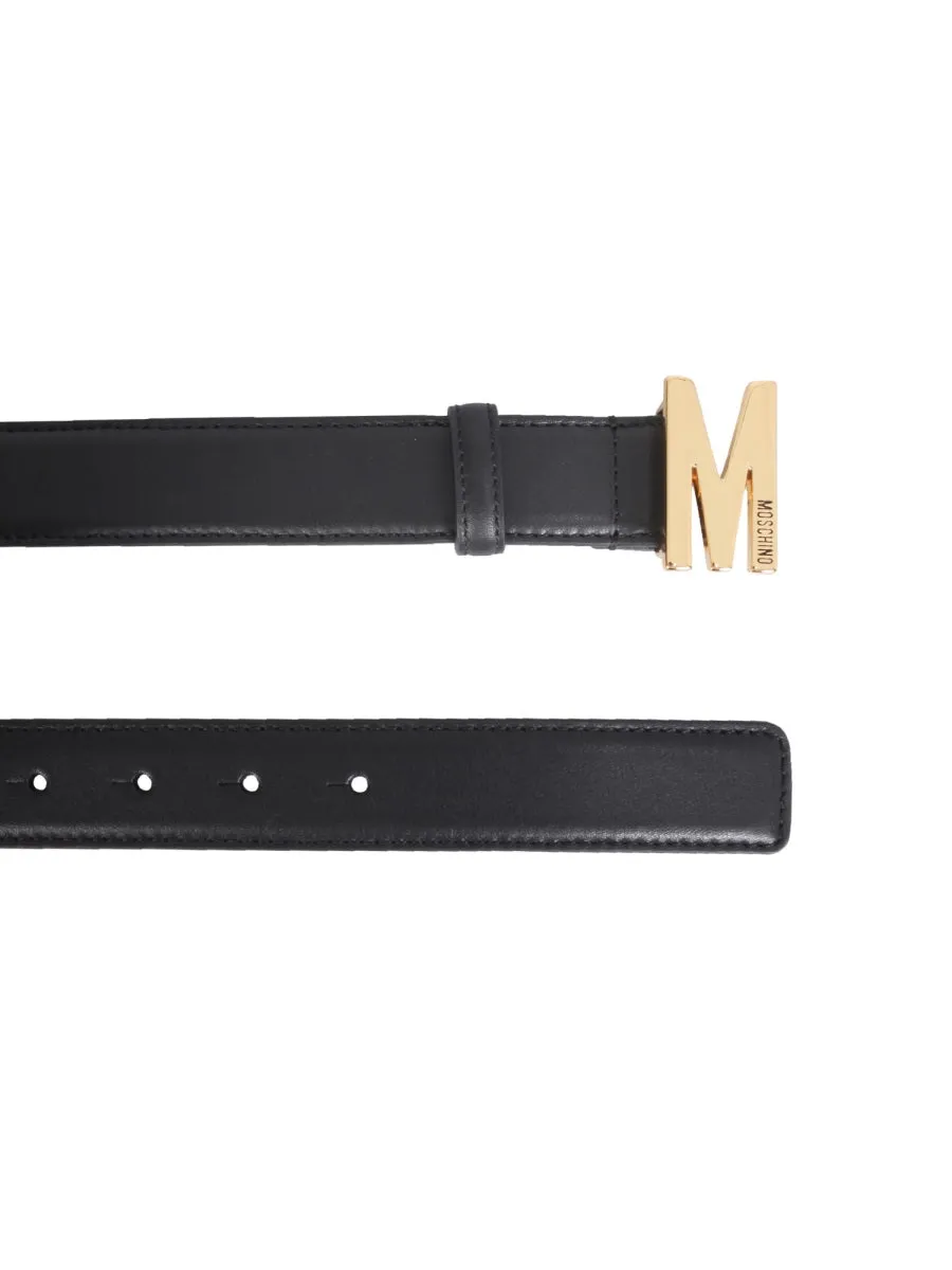Moschino M Logo Buckle Belt