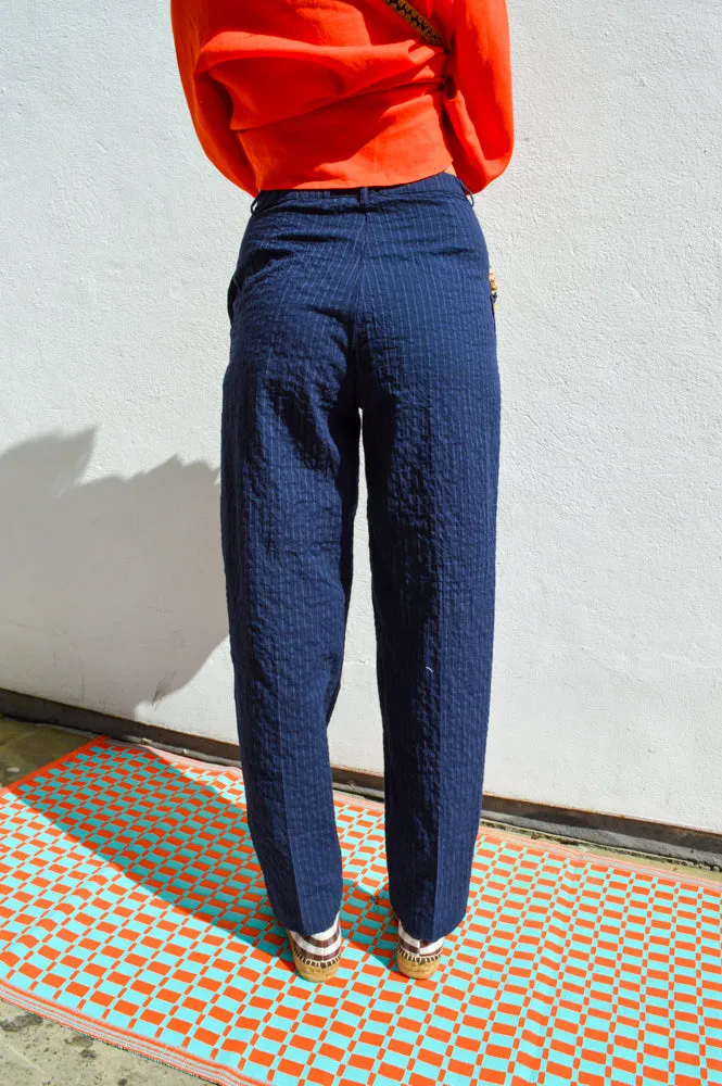 Nice Things Diplo Pinstripe Navy Trousers