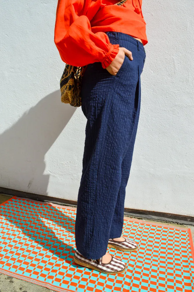 Nice Things Diplo Pinstripe Navy Trousers