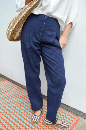 Nice Things Diplo Pinstripe Navy Trousers