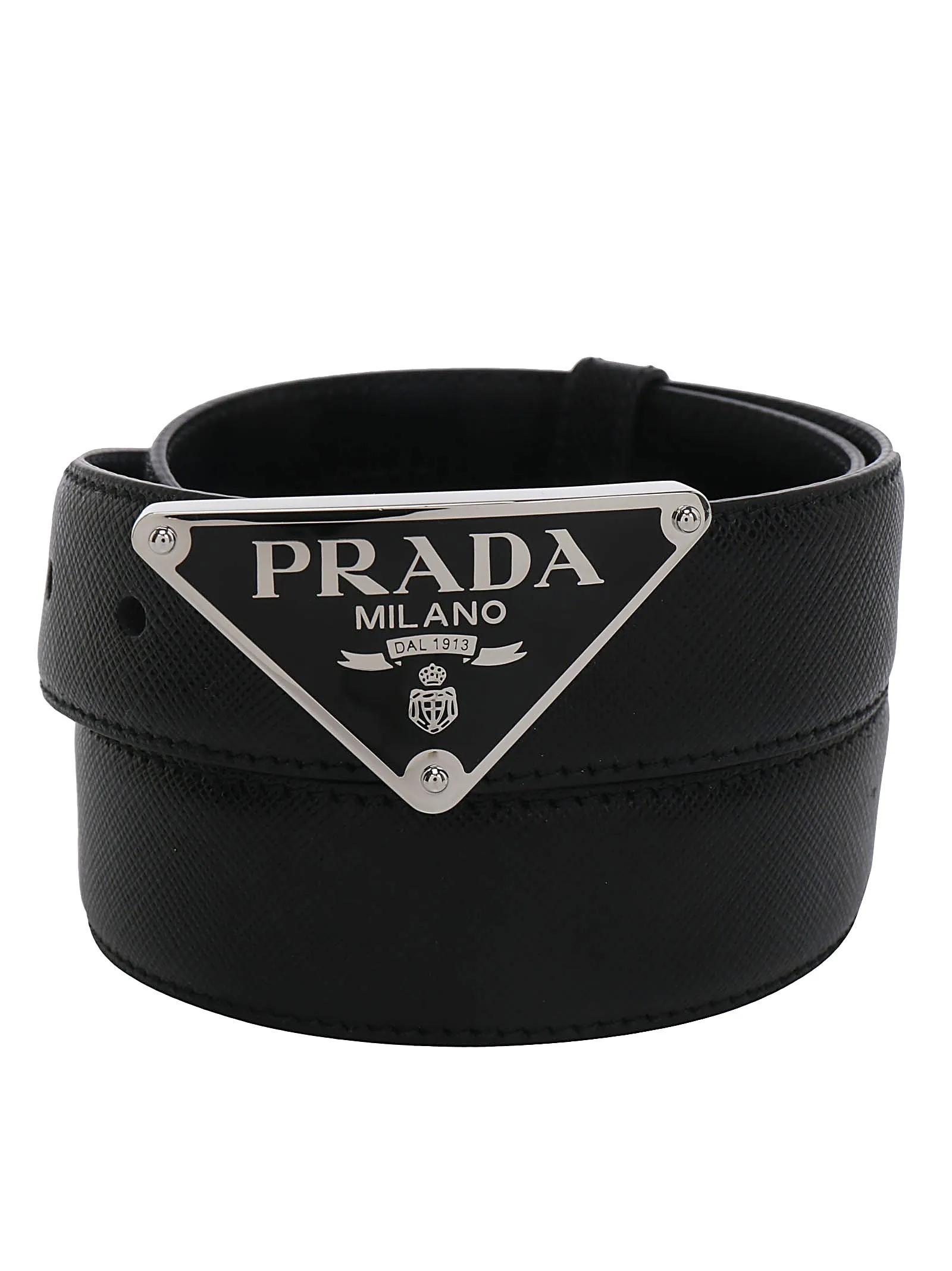 Prada Logo Plaque Buckle Belt