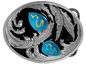 R-2 Turquoise Scroll Belt Buckle