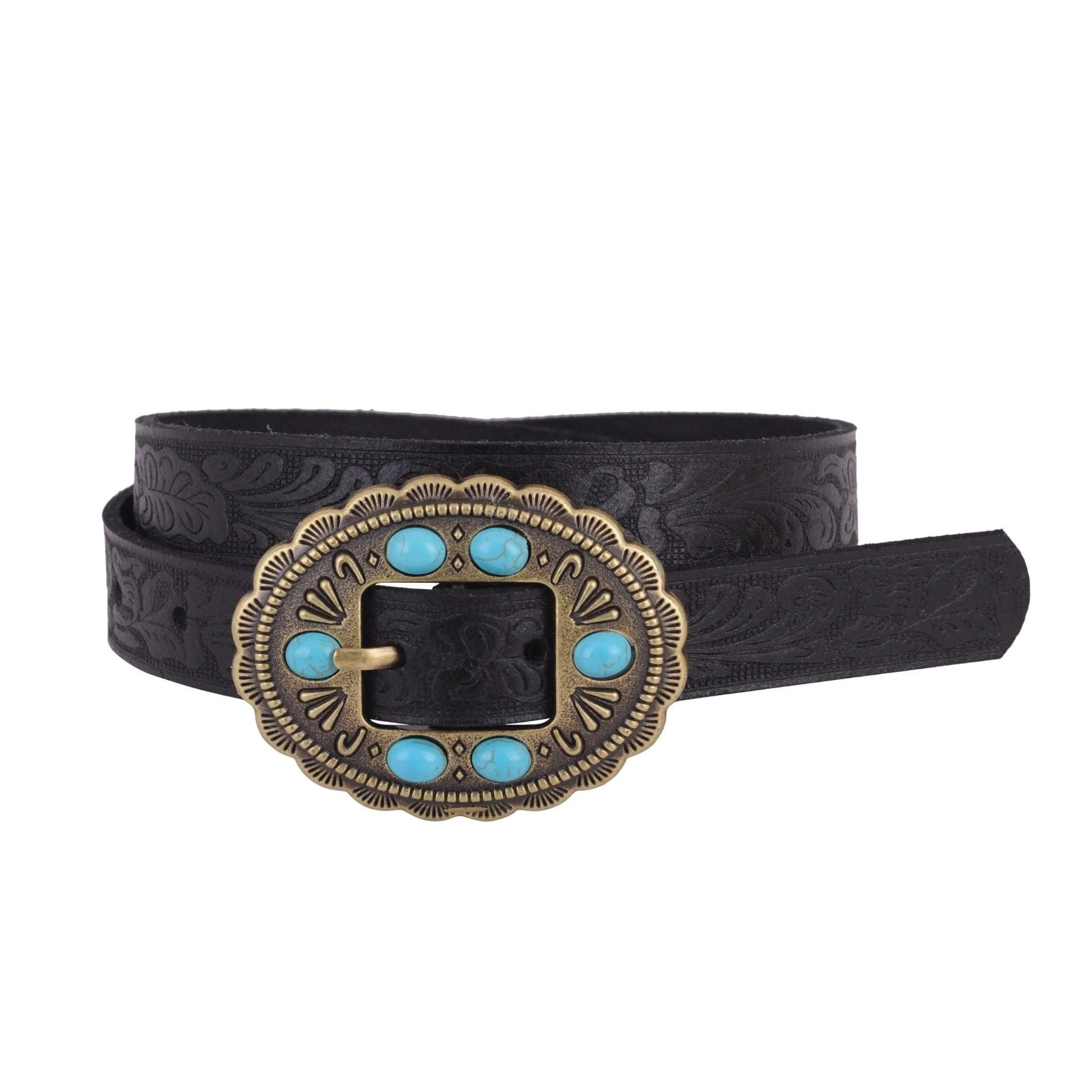 Saddle Rock Round Stone Buckle Belt