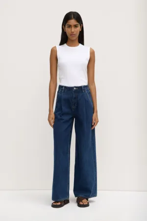 Slack Pleat Wide Leg Jean