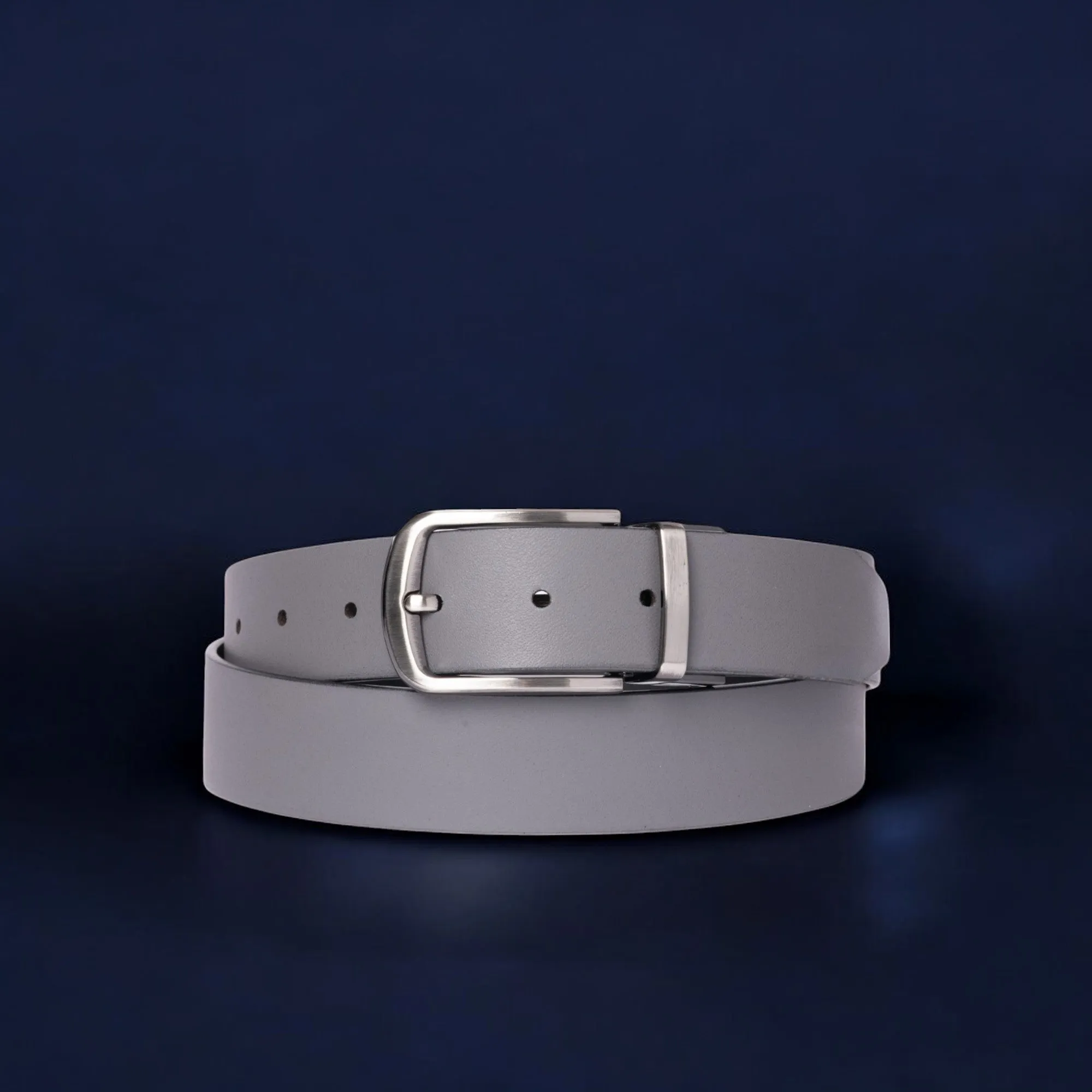 The Harvey Dent Belt - One Piece Reversible Black/Grey 100% Real Leather Belt