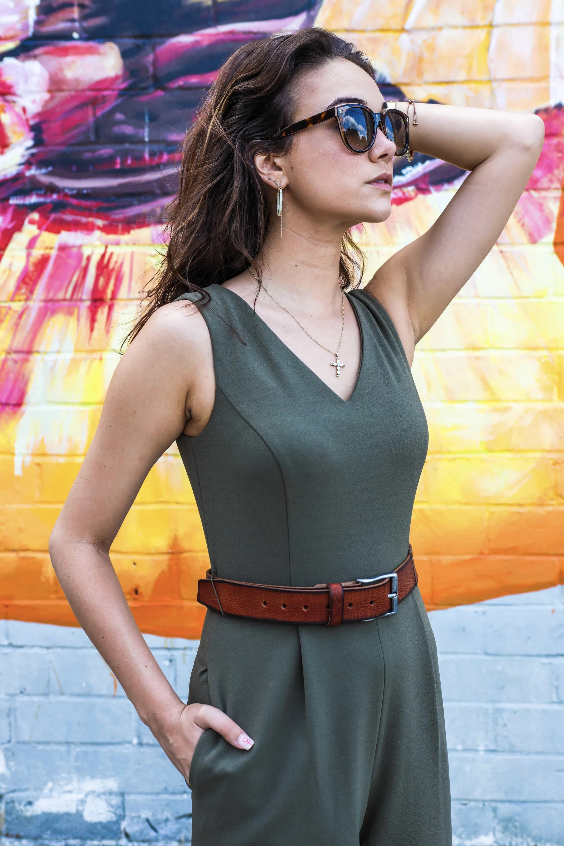 The Mountain Belt - Grey Women's Leather Belt with Charred Edges
