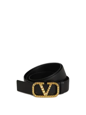 Valentino Garavani Rockstud VLogo Plaque Buckled Belt