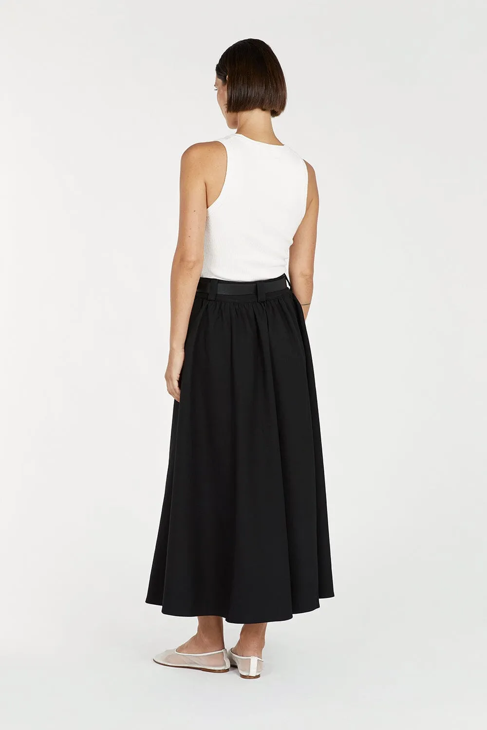 WILLOW BLACK MIDI SKIRT