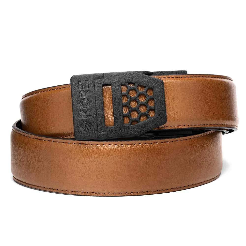 X SERIES BUCKLE  | TAN ARMORTEK LEATHER GUN BELT 1.5"