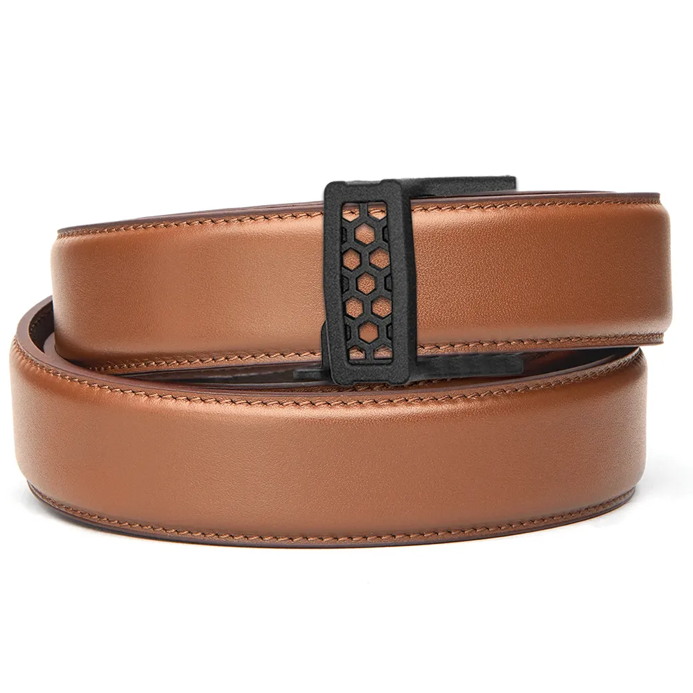 X SERIES BUCKLE  | TAN ARMORTEK LEATHER GUN BELT 1.5"