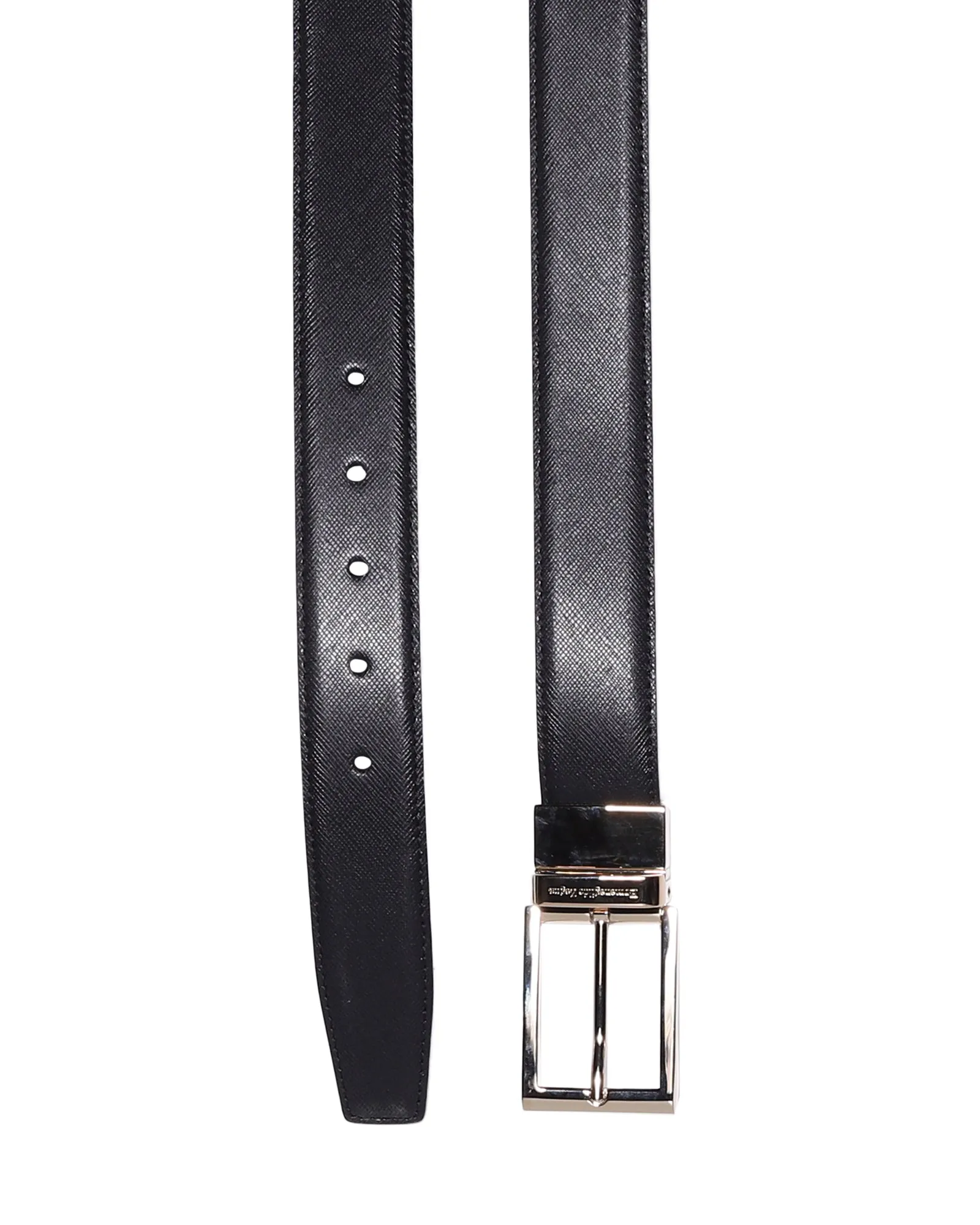 Z Zegna Logo Detailed Buckled Belt
