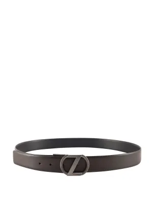 Z Zegna Reversible Logo Buckle Belt